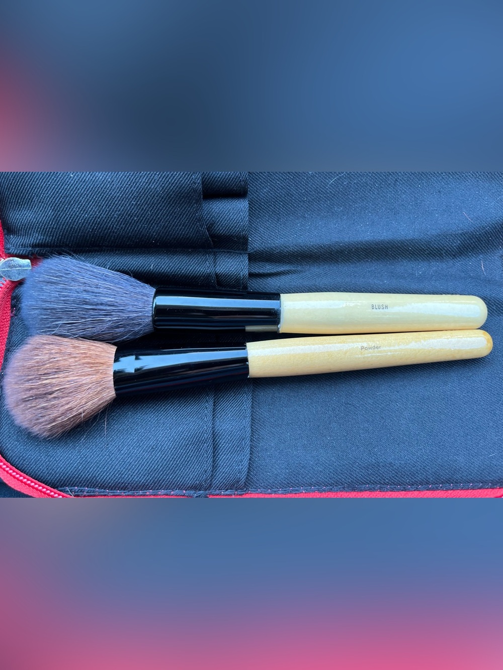 Vintage Bobbi Brown 9-Piece Makeup Brush Set + Red Zip Case (Complete) - Picture 9 of 10